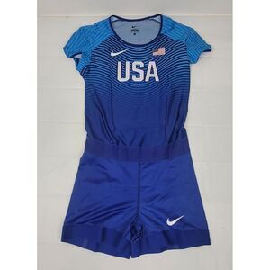 Nike USA Official Rio‎ Elite Speed Suite Womens XL. Track Short Sleeve Unitard